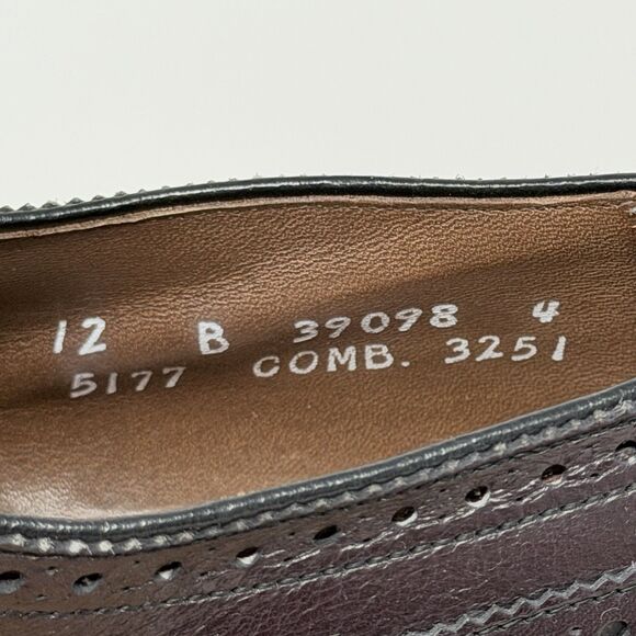 Vintage Allen Edmonds Concord Wingtip Oxford 12 B Burgundy Brogue 5177 USA main image 11